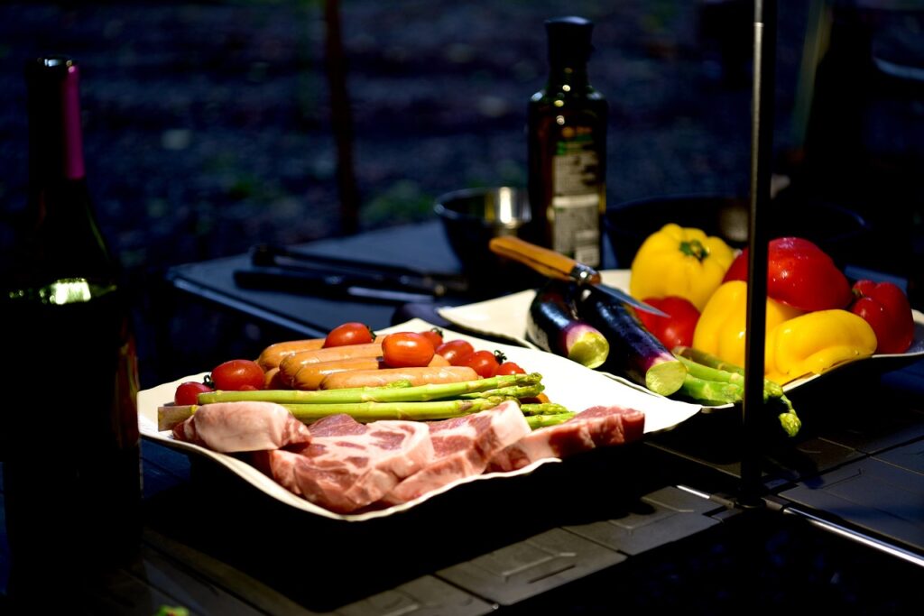 meal, dish, dinner, pork, meat, camping, camping site, camping, camping, camping, camping, camping